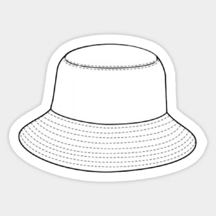 White Bucket Hat Design Sticker